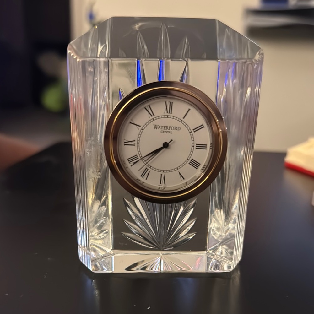 Waterford Crystal Clock with Bronze Trim